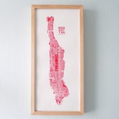 Image of Pink Silk-Screen Printed Map of NYC
