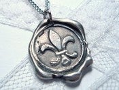 Image of Fleur de Lis Wax Seal Pendant Necklace
