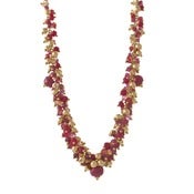 Image of Vine Necklace, Gold FIll & Vermeil w. Precious Stones