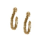 Image of Small Victorian Vine Hoops, 14k Gold