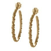 Image of Large Victorian Vine Hoops, 14k Gold