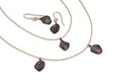 Image of petals double-chain necklace in shakudo and gold