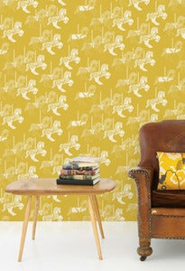 Image of Fayre's Fair Wallpaper - Mustard