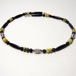 Image of Mens Handmade Beaded Necklace - Bali, Bone and Gemstones