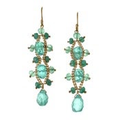 Image of Medium Lattice Earrings w. Gemstones, 14k Gold