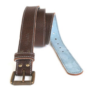 Image of Leather Belts With Coloured Lining 
