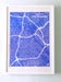 Image of Blue Silk-Screen Printed Map of LA