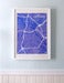 Image of Blue Silk-Screen Printed Map of LA