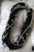 Image of Black and Silver Twist Necklace with Swarovski Crystal Butterfly Goddess
