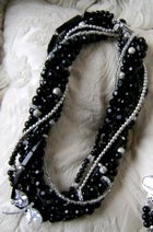 Image of Black and Silver Twist Necklace with Swarovski Crystal Butterfly Goddess