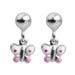 Image of Pink & White Butterfly Drop Studs