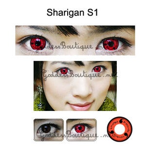 Image of Single Naruto Sharigan Sharingan Kakashi Hatake Costume Cosplay Contact Lens Uchiha