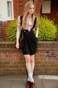 Image of Miss Patina Strap Skirt with Button and Chain Details