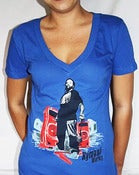 Image of Ky-mani Speaker Tee Women's  V-Neck Blue