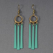 Image of EARRINGS - long - turquoise - fringe