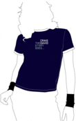 Image of BUNDLE 3: 'The Story Goes' (womens) Navy/White Tee, 'The Story Goes' keyring & Hot Stuff Mug