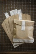Image of Kraft Bag Envelopes with Brown Grid Washi Tape