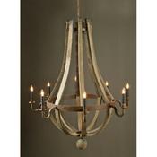 Image of Wine Barrel Chandelier- 8 Light
