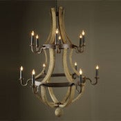 Image of Wine Barrel Chandelier- 12 Light