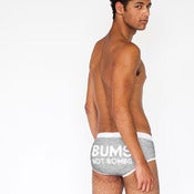 Image of 'Bums Not Bombs' Baby Rib Brief (heather grey)