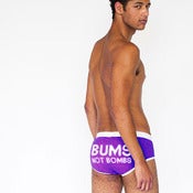Image of 'Bums Not Bombs' Baby Rib Brief (purple)