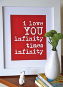 Image of i love you infinity times infinity PRINT - red