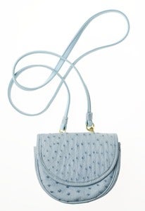 Image of  Sky Blue Ostrich Sidesaddle Bag