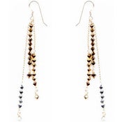 Image of HIGH VOLTAGE METALLIC SWAROVSKI MULTI DROPS 14K EARRINGS