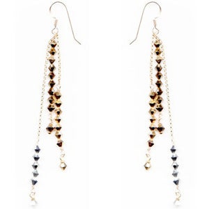 Image of HIGH VOLTAGE METALLIC SWAROVSKI MULTI DROPS 14K EARRINGS