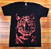 Image of Red on Black Tiger V Neck