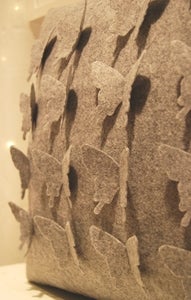 Image of Butterfly Cushion - Grey Felt - NEW!!!