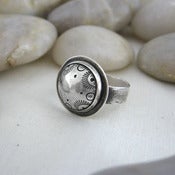 Image of Silver Dome Ring, Sunrise Motif
