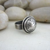 Image of Silver Dome Ring, Garden Motif