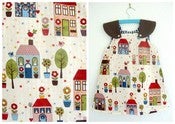 Image of houses print, girls dress for age 2-3yrs