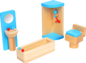 Image of Kids Wooden Dollhouse Furniture - Bathroom