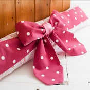 Image of Bow Draught Excluder - Red Polka Dot