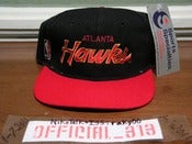 Image of VINTAGE ATLANTA HAWKS SCRIPT SPORTS SPECIALTIES SNAPBACK CAP HAT