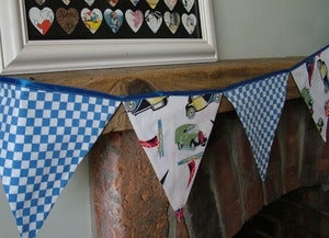 Image of Powell Craft Transport Print and Gingham Check Bunting