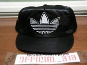 Image of VINTAGE ADIDAS SATIN WITH VISOR BLACK SNAPBACK CAP HAT