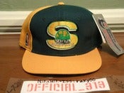 Image of VINTAGE SEATTLE SUPER SONICS LOGO SCRIPT SPORTS SPECIALTIES SNAPBACK CAP HAT
