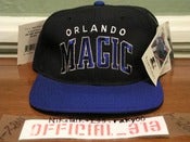 Image of VINTAGE ORLANDO MAGIC BLOCK TEXT STARTER SNAPBACK CAP HAT