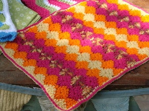 Image of MochilaMia Harlequin Afghan in 'Sunset'