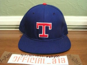 Image of VINTAGE TEXAS RANGERS T LOGO NEW ERA SNAPBACK CAP HAT