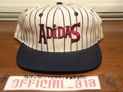 Image of VINTAGE ADIDAS PINSTRIPE SNAPABACK CAP HAT