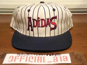 Image of VINTAGE ADIDAS PINSTRIPE SNAPABACK CAP HAT
