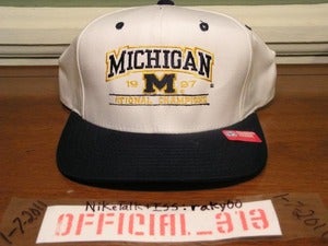 Image of VINTAGE MICHIGAN WOLVERINES 1997 CHAMPIONS  SNAPBACK CAP HAT