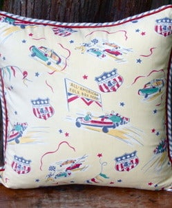 Image of Folk Box Derby Vintage-y Pillow