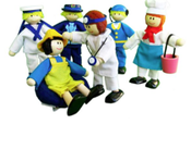 Image of Dollhouse Wooden Doll Set - Work Mates