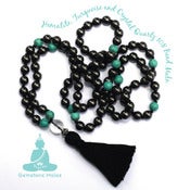 Image of YogaBe Gemstone Mala Necklace - Hematite, Turquoise and Crystal Quartz