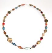 Image of Recycled Paper Bead Necklace - Short - Uganda